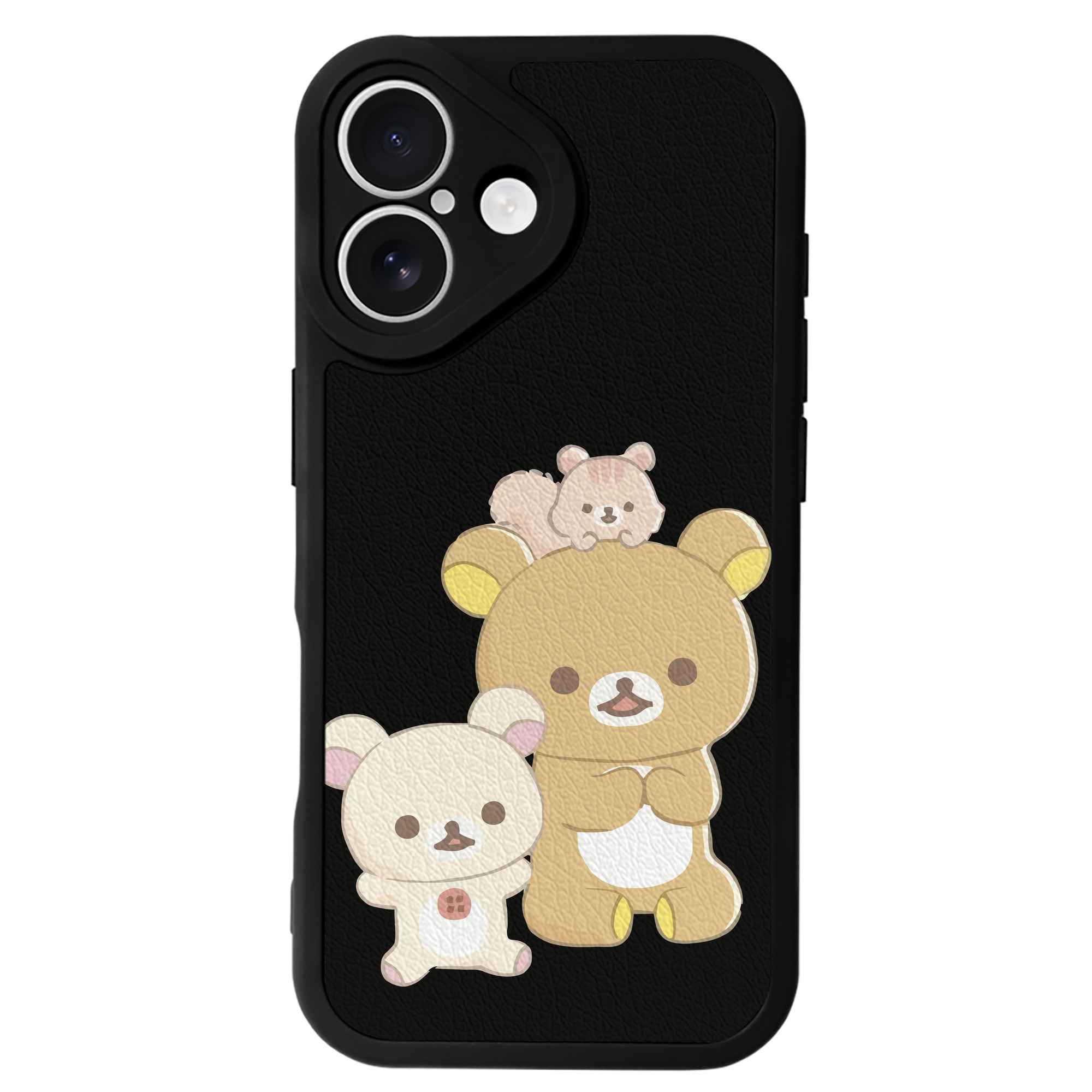（画像用） リラックマ リラックマ キイロイトリ Rilakkuma Korilakkuma Kiiroitori 【iPhone 16シリーズ対応】シリコンスマホケース（レザー調） 材質：シリコン